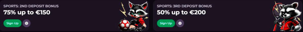 2 and 3 deposits sports bonuses